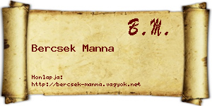 Bercsek Manna névjegykártya